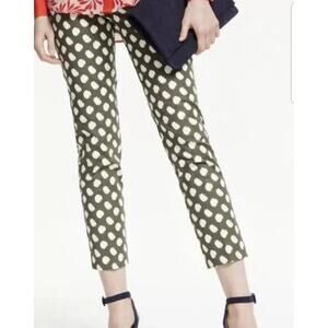 Boden Richmond Ankle Trouser Pant in Leaf Print Olive Green 4P Preppy Resort